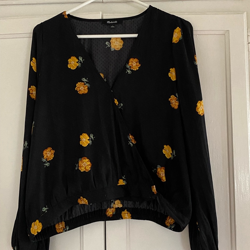 Madewell silk wrap top